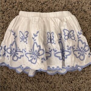 Cat & Jack White Skirt with purple Embroidered Butterflies